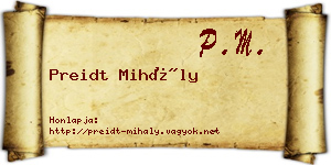 Preidt Mihály névjegykártya